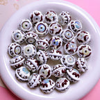 Hand-Painted Cake Acrylic Beads 16mm Glossy Brown Swirls 5pcs 4