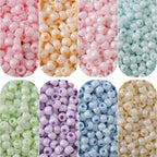 Czech Seed Glass Beads 4mm Glossy Pastel Colors 300pcs
