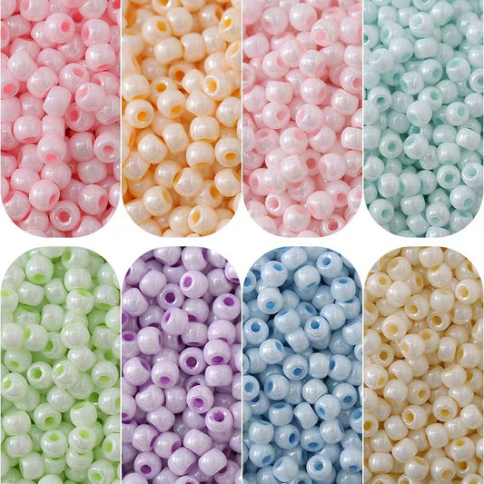 Czech Seed Glass Beads 4mm Glossy Pastel Colors 300pcs