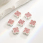 Four-Leaf Clover Rhinestone Beads 16mm Alloy Pave 10pcs 9