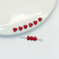 Heart Metal Beads 5mm Baking Painted Glossy Alloy 30pcs 17