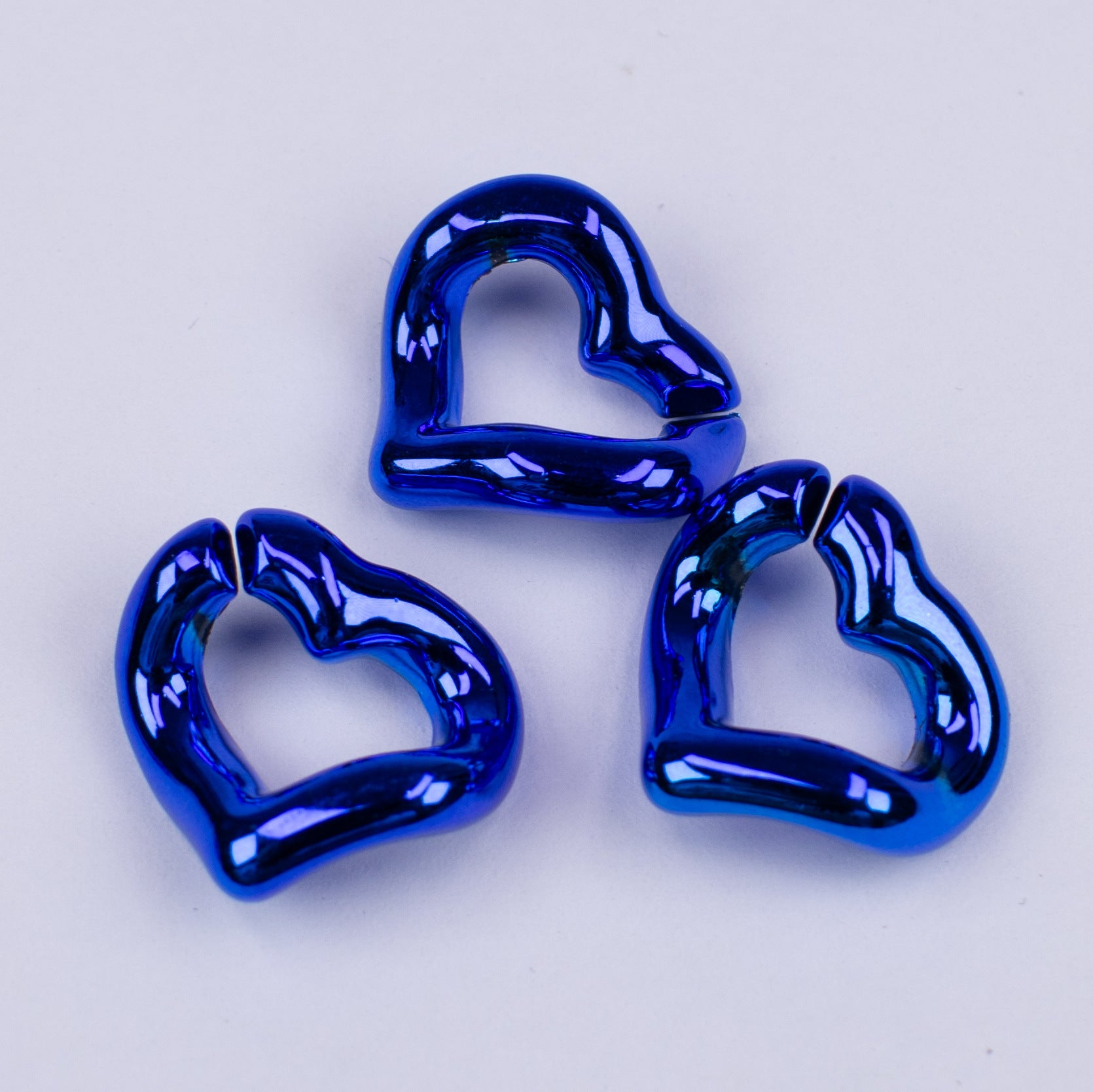 Metallic Heart ABS Plastic Open Chain Links Keychain Hardware 100pcs 16