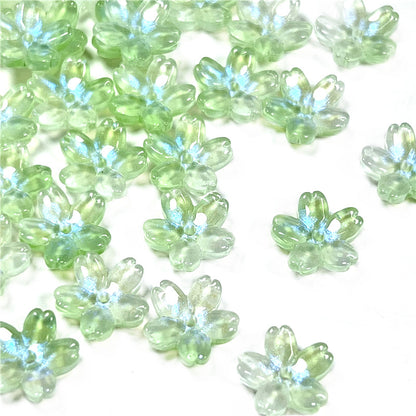 Czech Glass Beads Cherry Blossom 10mm Iridescent Pastel 50pcs 10