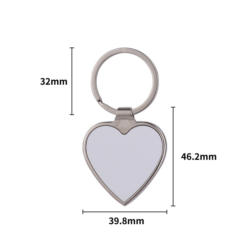 Sublimation Blank Metal Keychain Zinc Alloy Rectangle Heart Circle 7
