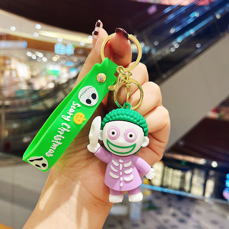 PVC Cartoon Halloween Couple Keychain Colorful Festive Charm 10