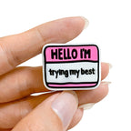 Silicone Focal Beads Motivational Hello I Trying My Best Tag 20pcs 5