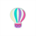Silicone Focal Beads Hot Air Balloon Rainbow Stripes Scalloped Basket 20pcs 6