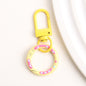 Zinc Alloy Donut Keychain Clasps Spray Painted Hand Paint 51mm 10pcs 10