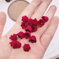 Flocking Tulip Flower Acrylic Beads 9x11mm Velvet Texture 50pcs 3