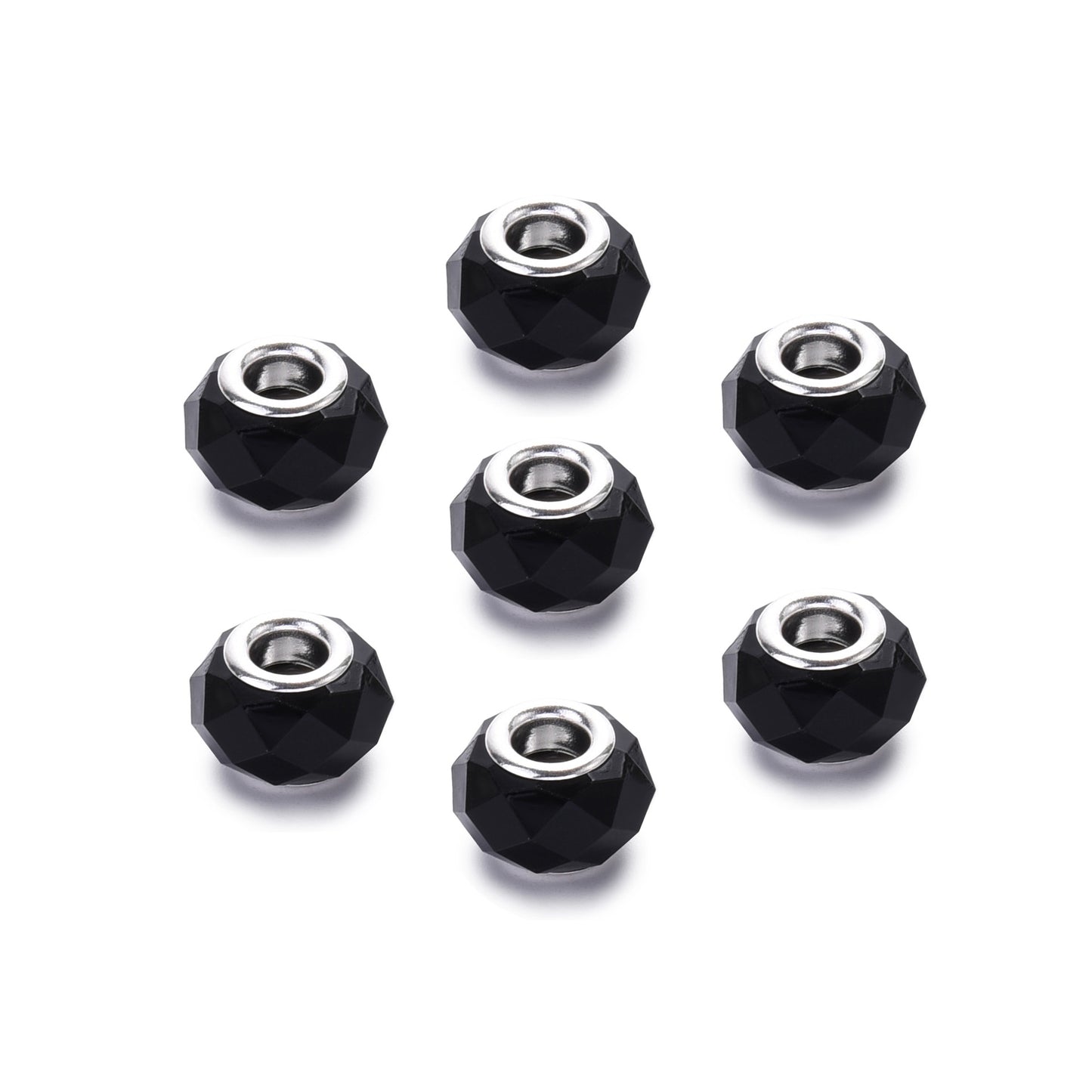 Acrylic Spacer Beads 14mm Imitation Crystal Large Hole 30pcs 9