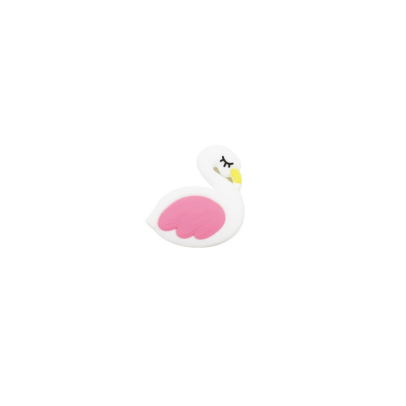 Silicone Focal Beads Flamingo Sleeping Pose Pastel Colors 10pcs 6