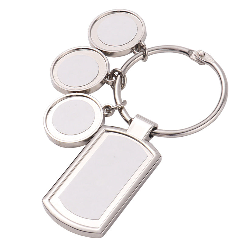 Metal Blank Sublimation Keychain Polished Silver Alloy Smooth Shape 6