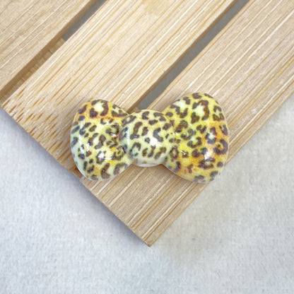 Leopard Print Bow Acrylic Beads 20mm Colorful Mixed 50pcs 9