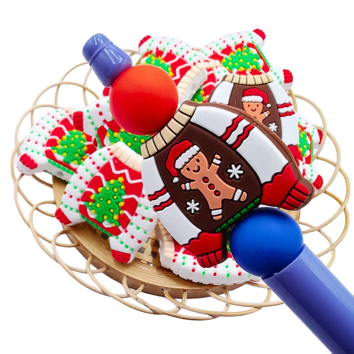Silicone Focal Beads Christmas Tree Costume Sweater 20pcs 5