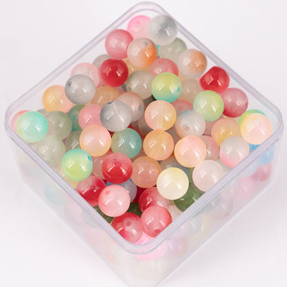 Crackle Round Glass Beads 10mm Dual Color Gradient Mix 50pcs 24