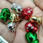 Metal Colored Christmas Gloves Acrylic Beads 18mm UV Plating 100pcs 6