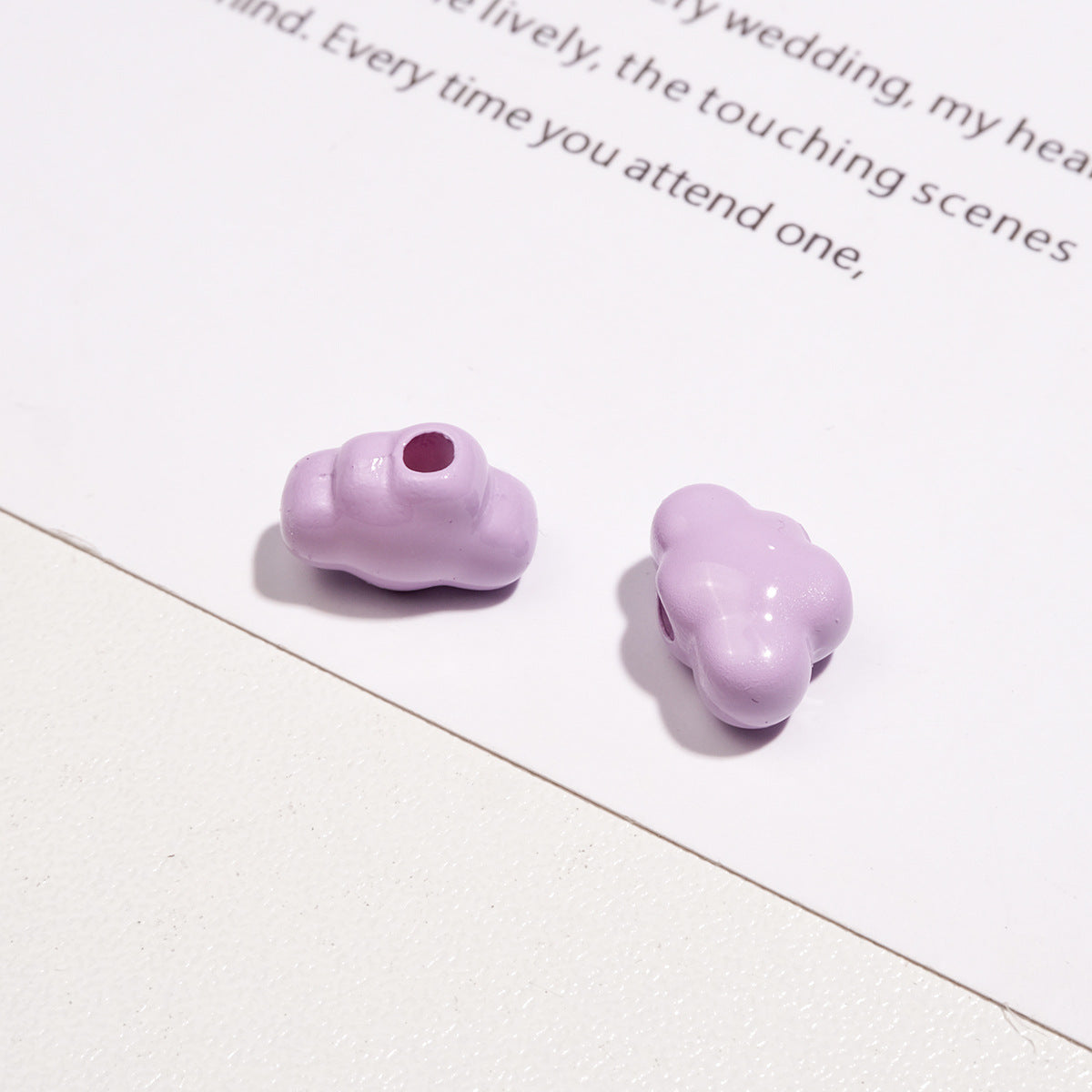 Painted Cloud Acrylic Beads 12mm Colorful Glossy Baked 50pcs 15