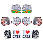 Silicone Focal Beads Cat Eating Pizza and Sleeping on Books 20pcs 2