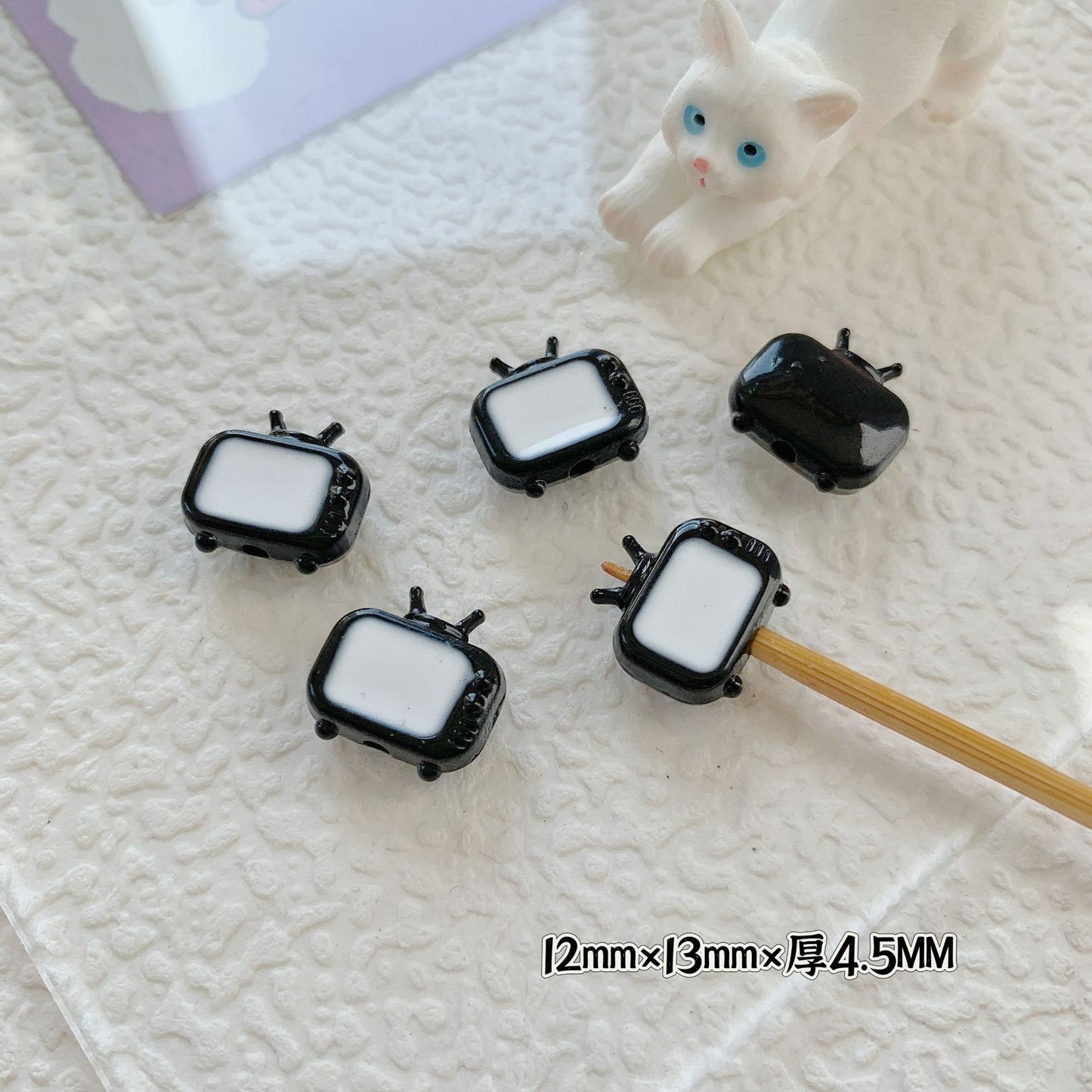 Cupcake and TV Metal Beads Painted Colorful Alloy 20pcs 20