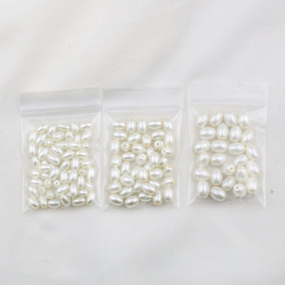Oval Pearl Glass Beads 4x7mm 5x7mm 6x8mm Creamy Sheen Imitation 8
