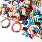 Halo Elbow Tube Acrylic Beads 36mm Glossy Curved Mixed Colors 50pcs 2
