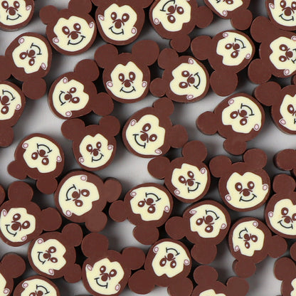 Character Flat Clay Beads 10mm Mickey Minnie Faces 100pcs 7