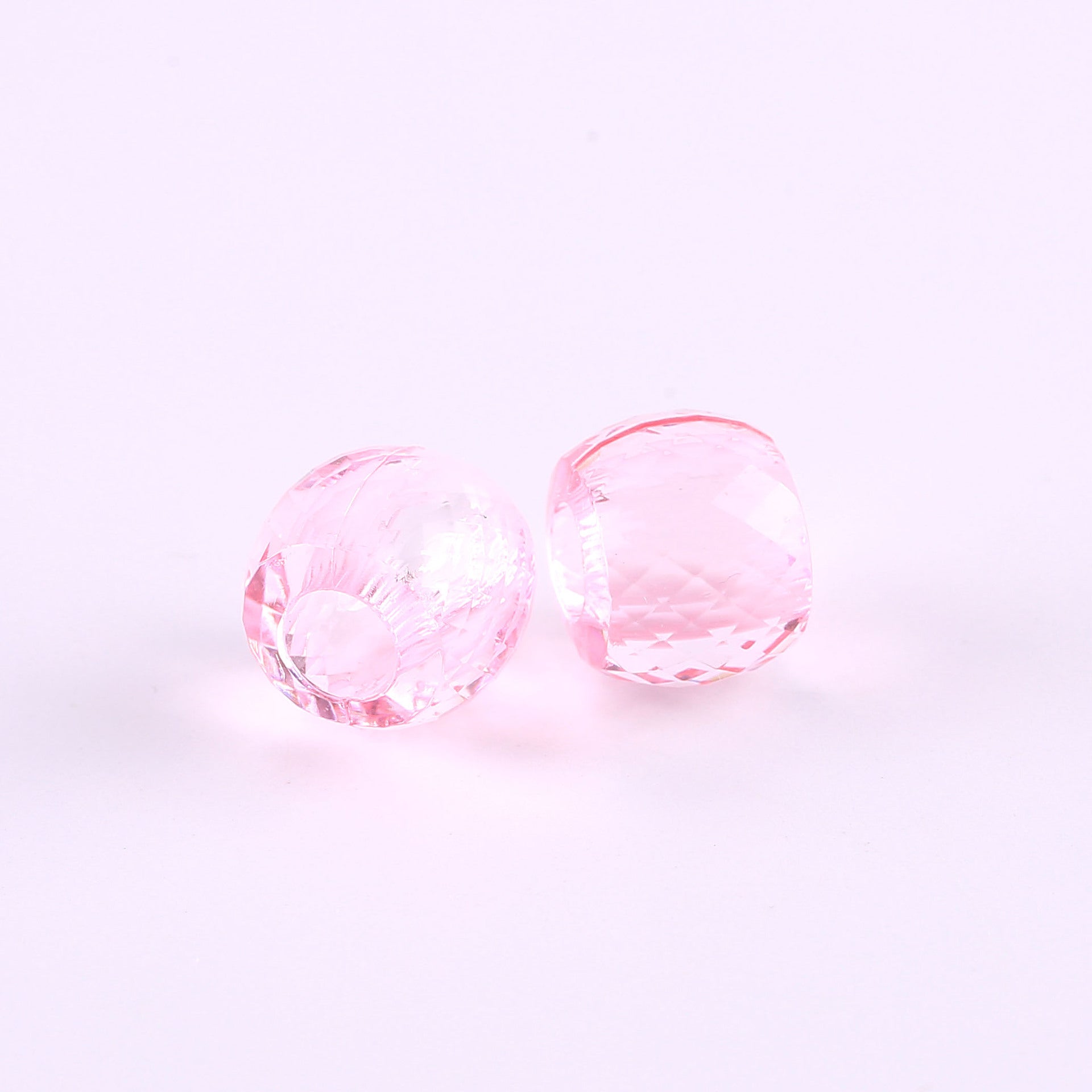 Faceted Pony Beads Acrylic 13mm Transparent Large Hole 50pcs 6