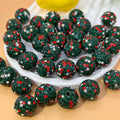 Rhinestone Bubblegum Beads 16-20mm Christmas Series Clay Sparkle 20pcs 6
