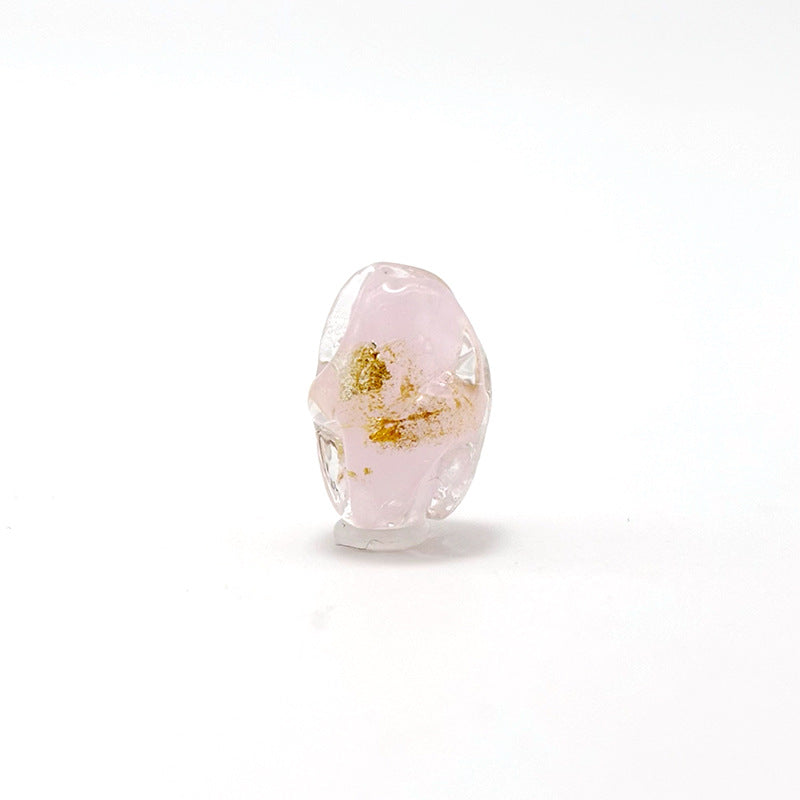 Lampwork Glass Beads Irregular Oval Gold Dust Filled 13mm 10pcs 8