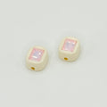 Painted Square Acrylic Beads 14mm Diamond Faceted Mixed Colors 10pcs 6