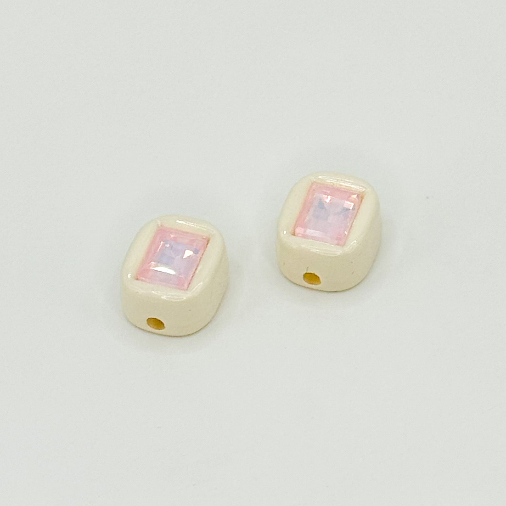 Painted Square Acrylic Beads 14mm Diamond Faceted Mixed Colors 10pcs 6