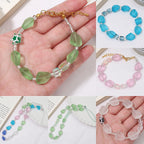 Frosted Flat Stone Glass Beads 12x15mm Matte Mixed Colors 20pcs 4