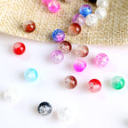 Crackle Round Glass Beads 10mm Vibrant Fractured Texture 2Strands 2