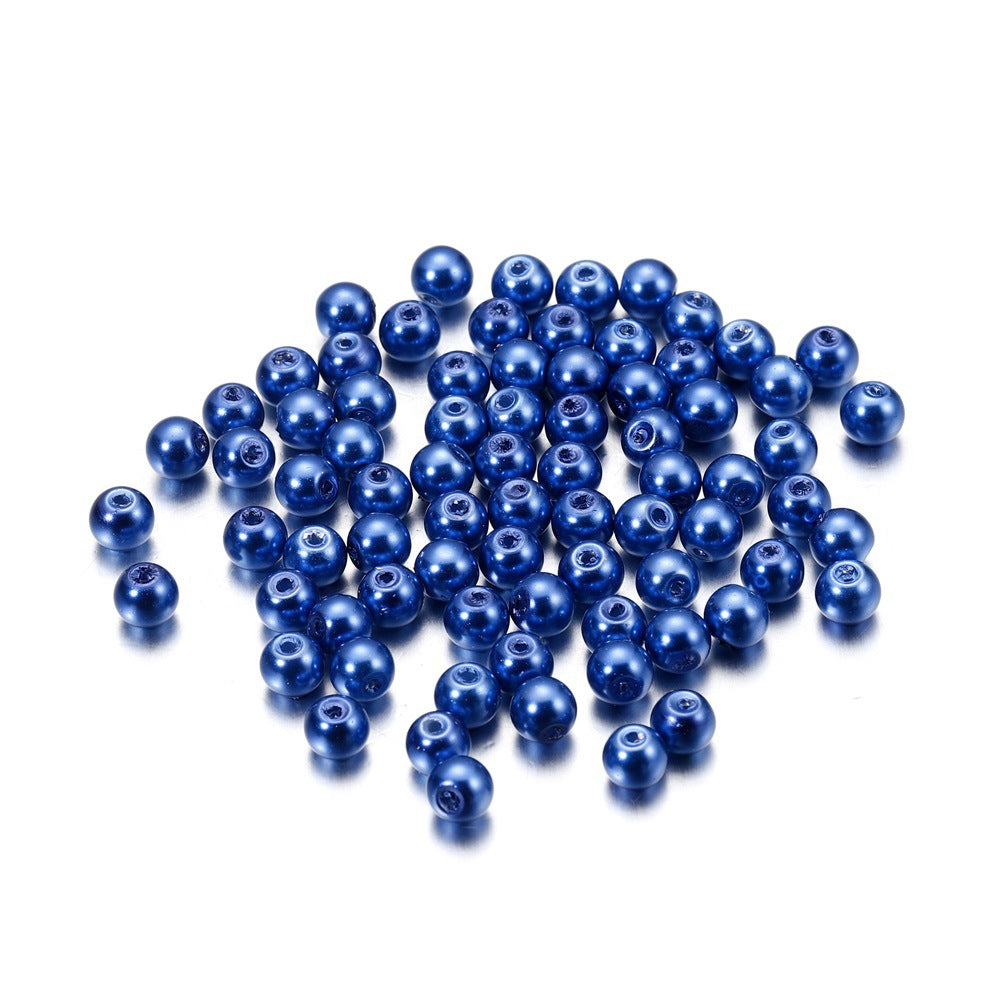 Pearl Glass Beads 8mm Imitation Smooth Glossy Mixed Colors 100pcs 17