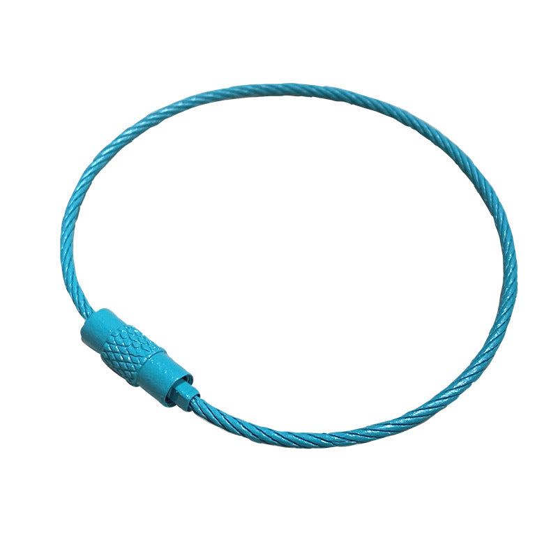Spray Painted Steel Cable Keyrings Colorful Flexible Durable 20pcs 12