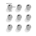 Stainless Steel Irregular Wrinkle Concave Metal Beads 4-8mm 10pcs 6