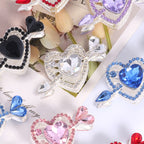 Cupid's Heart Alloy Rhinestone Full Heart Arrow Focal Beads 2pcs 2