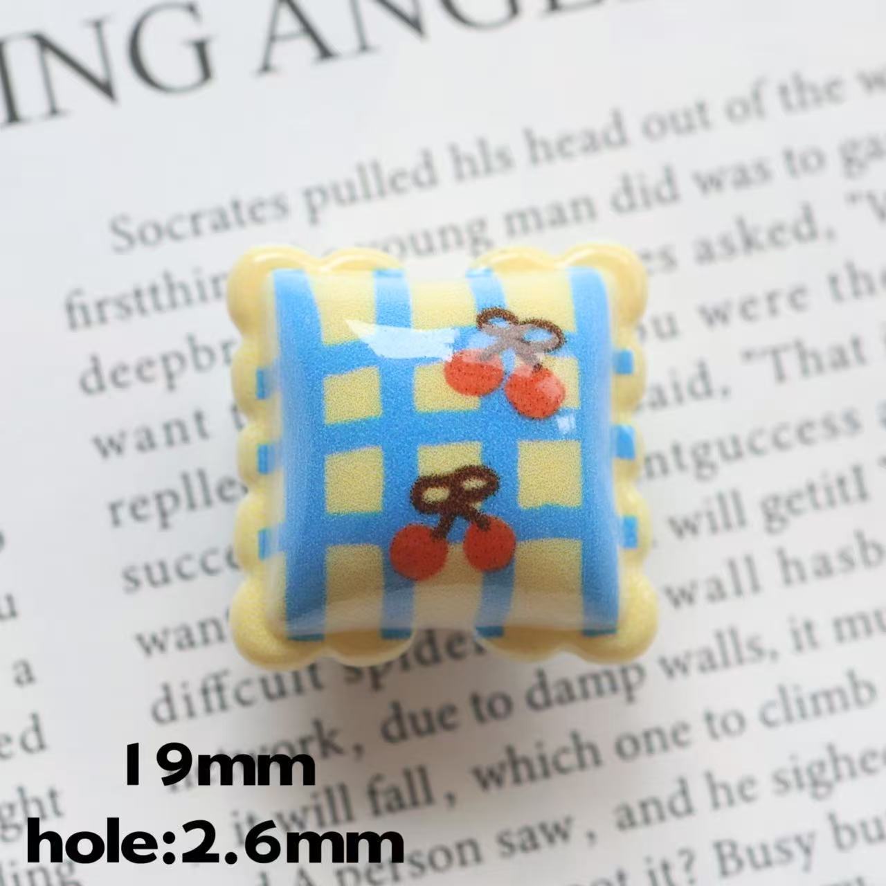 Cute Puppy Square Acrylic Beads 19mm Colorful Mixed 20pcs 10