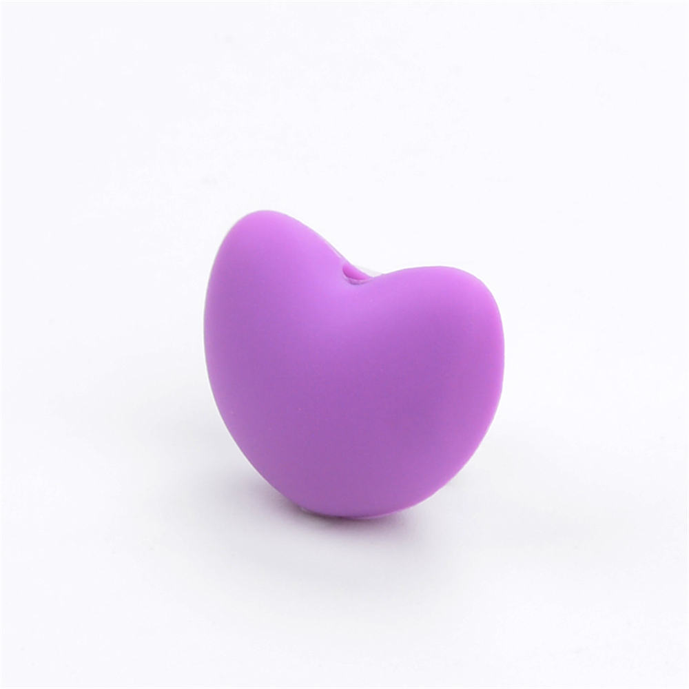Heart Shaped Silicone Beads 21x30mm Soft Matte Finish 20pcs 8