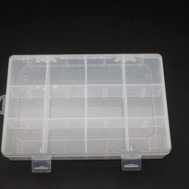 Plastic Organizer Box Clear 12 Compartments Detachable 5pcs 19cm 2
