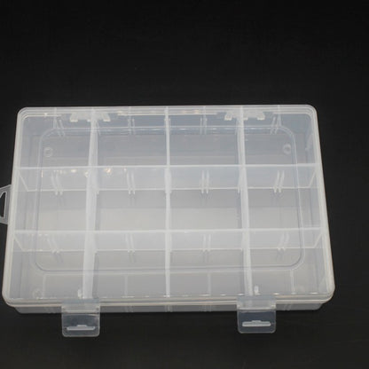 Plastic Organizer Box Clear 12 Compartments Detachable 5pcs 19cm 2