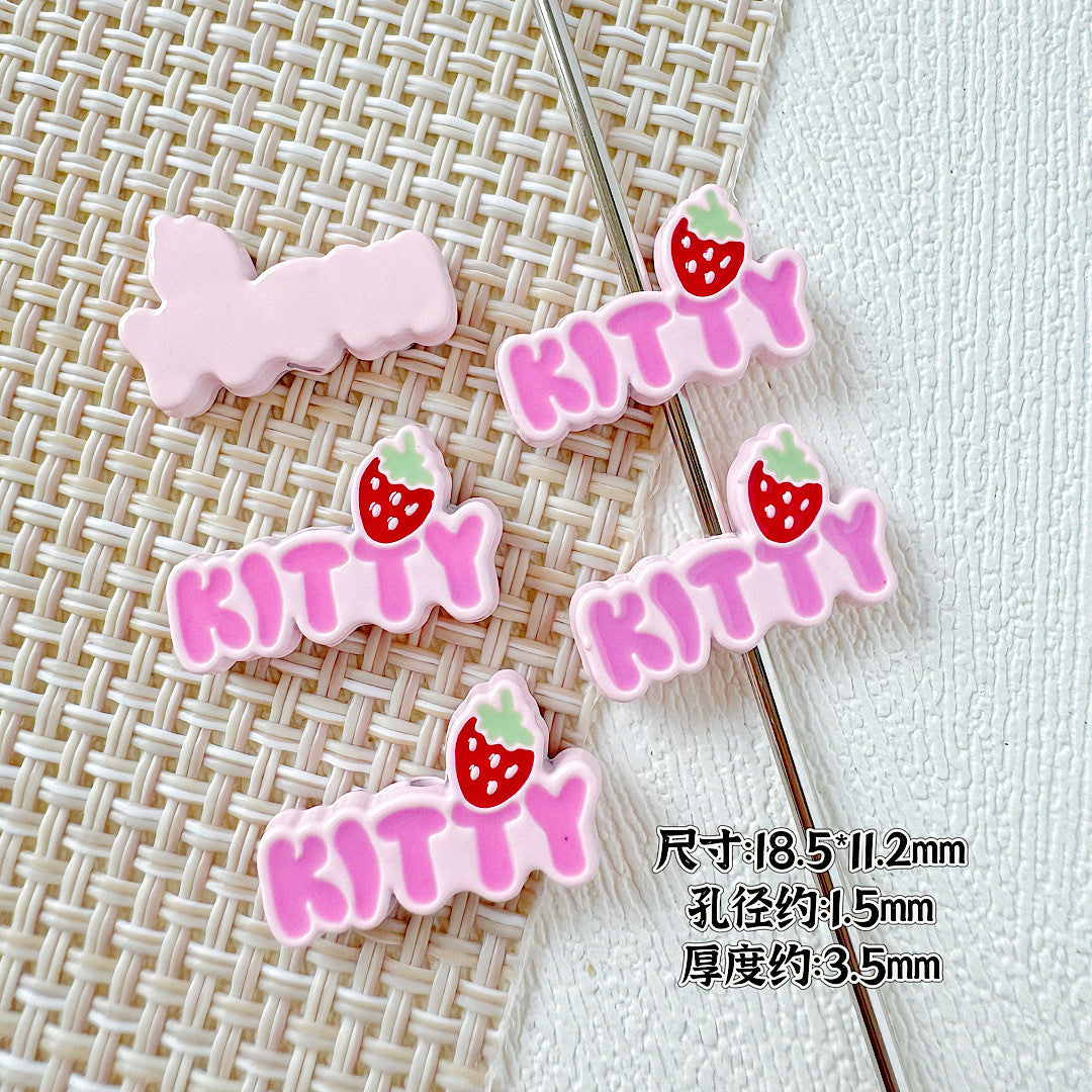 Signboard Metal Beads Painted Sanrio Series Colorful 10pcs 7