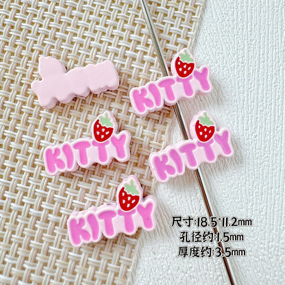 Signboard Metal Beads Painted Sanrio Series Colorful 10pcs 7