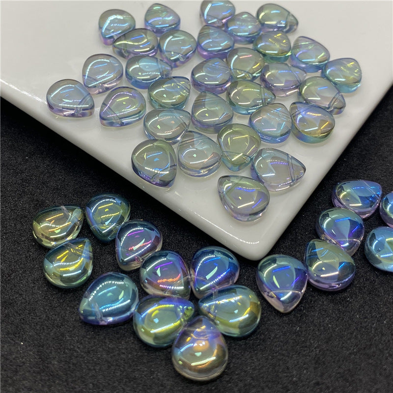 Czech Glass Beads Teardrop 12mm Transparent Iridescent 100pcs 3