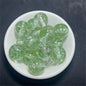Clear Tinsel Filled Resin Beads 16mm Round Shimmering Blue 100pcs 7