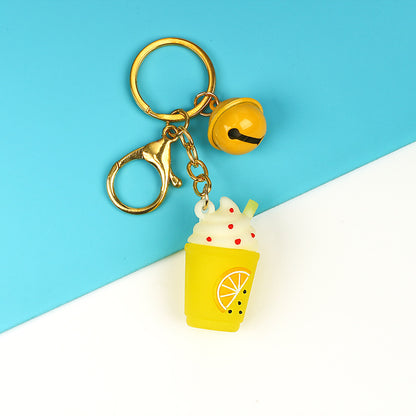 Cartoon Fruit Ice Cream Keychain Metal Gold Hardware Colorful 8