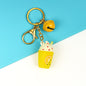 Cartoon Fruit Ice Cream Keychain Metal Gold Hardware Colorful 8