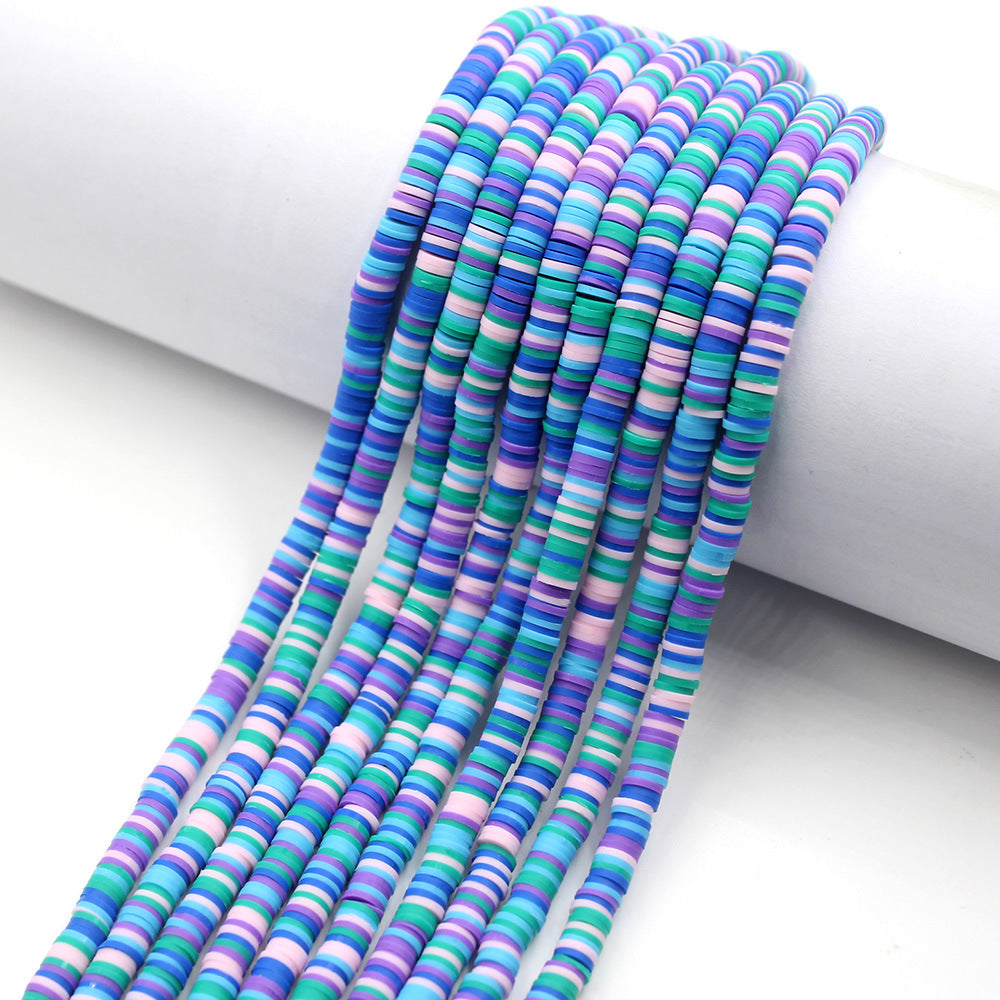 Flat Clay Beads 6mm Colorful Polymer Spacer Disc 10strands 35