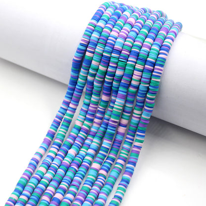 Flat Clay Beads 6mm Colorful Polymer Spacer Disc 10strands 35