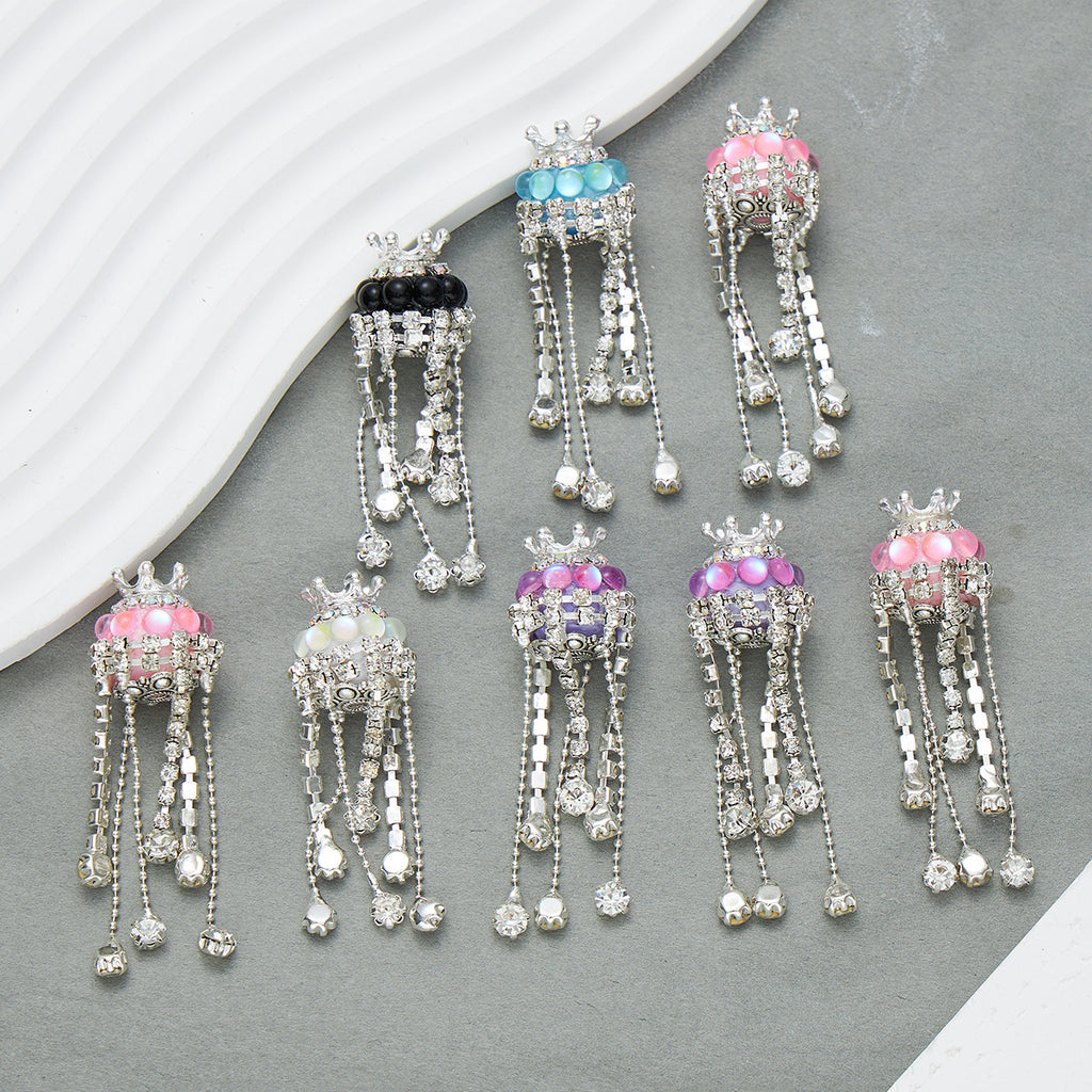 Tassel Crown Rhinestone Beads 19mm Decorative Ball 2pc 3